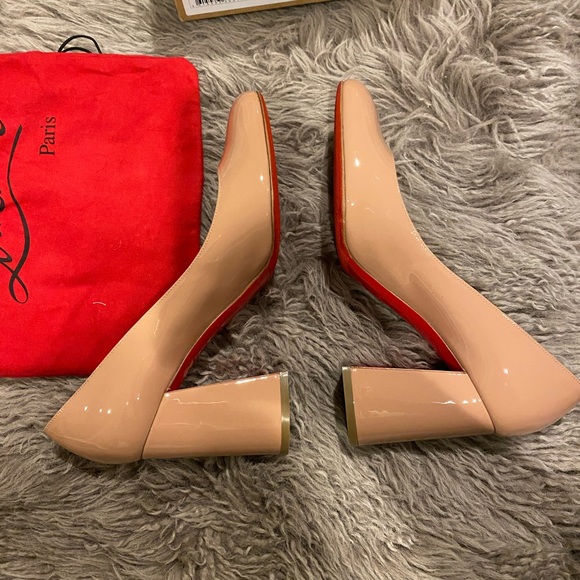 Baobab Block 85 Heel Christian Louboutin Pump 39, Nude. - Picture 4 of 9